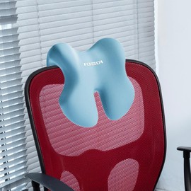 Perfeclan Kopfstütze für Bürostuhl, Nackenkissen, Mittagspausenkissen, Abnehmbarer Bezug, Memory Foam, Nackenkissen für Reisen, Schlafzimmer, Zuhause, Auto, Blau