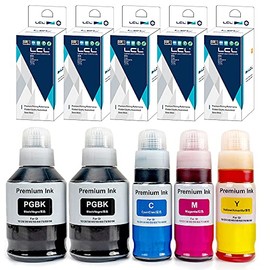 LCL Compatible Ink Bottle Replacement for Canon GI20 GI-20 GI-20PGBK GI-20BK GI-20C GI-20M GI-20Y PPIXMA G5020 G6020 G7020 (5-Pack 2Black Cyan Magenta Yellow)