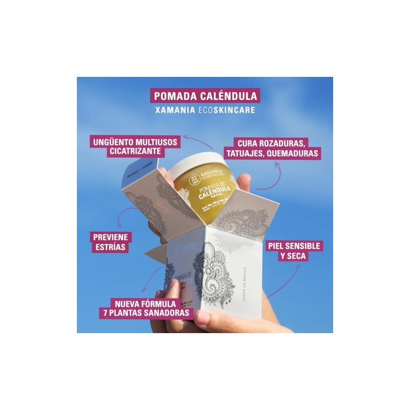 Xamania Pomada Cicatrizante Caléndula Cacao Karité Crema Quemaduras Eczema Rozaduras