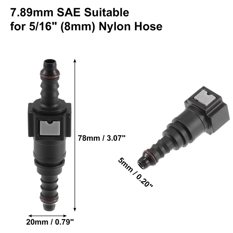 X AUTOHAUX 7.89mm to 8mm Straight Car Fuel Hose Quick