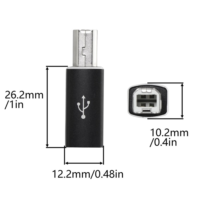 CERRXIAN 2PCS USB C to USB B Midi Adapter,Type C