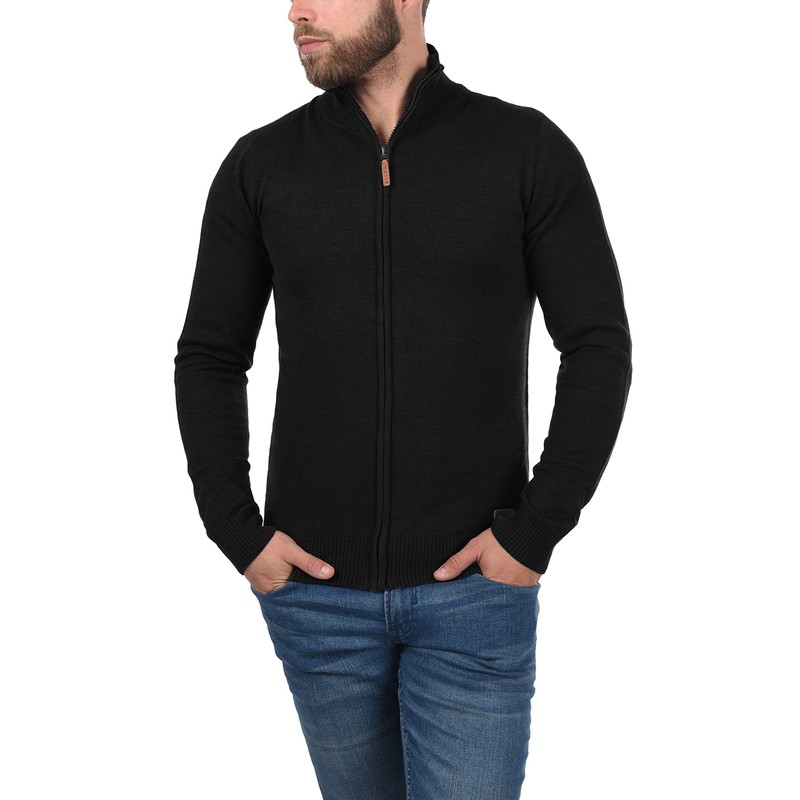 Blend Norman Men's Knitted Jacket, Fine Knit with Stand-Up Collar