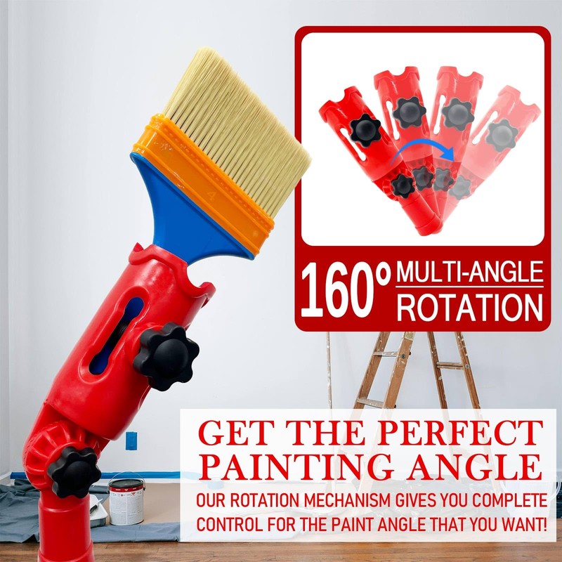 Multi-Angle Paint Brush Extender, Extension Pole Attachment Holder for Paint