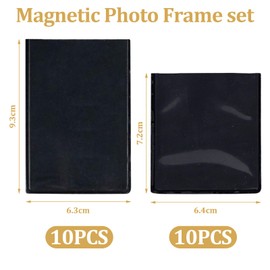 Pluvyze Pack of 20 Magnetic Picture Frames Magnets DIY Picture Frame Magnetic Photo Magnets Magnetic Picture Frame Suitable for Photos, Postcards and Notes (9.3 x 6.3 cm / 7.2 x 6.4 cm)