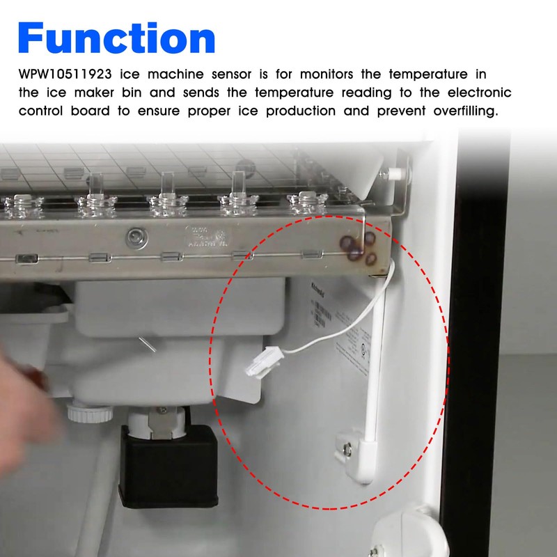 WPW10511923 Ice Maker Sensor Replacement Whirlpool Ice Maker Bin Sensor