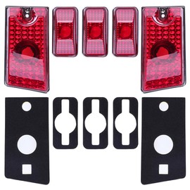 LBRST Replacement for Hummer H2 Red Cab Roof Lights Housing 2003-2009 for Hummer H2 SUT Cab Roof Top Clearance Marker LED Light Cab Marker Roof Running Lights w/ T10-6-3020-SMD Red LED Bulbs