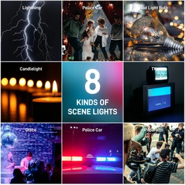 GVM RGB Video Lights, Waterproof LED Camera Light Portable Photography Lighting, APP Control for YouTube Photography Lighting,2000K~5600K, 8 Kinds of The Scene Lights