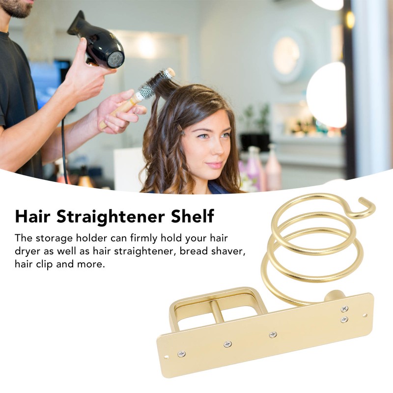 Hair Dryer Holder Hair Straightener Storage Bracket Rack Space Aluminum