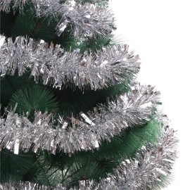 FINGOOO Silver Christmas Tinsel Garlands 6 Metres Chunky Xmas Tinsel for Christmas Tree Home Office Decoration