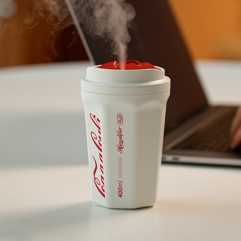 400ml Flame Humidifier Cordless ABS No Button Design Coke Cup