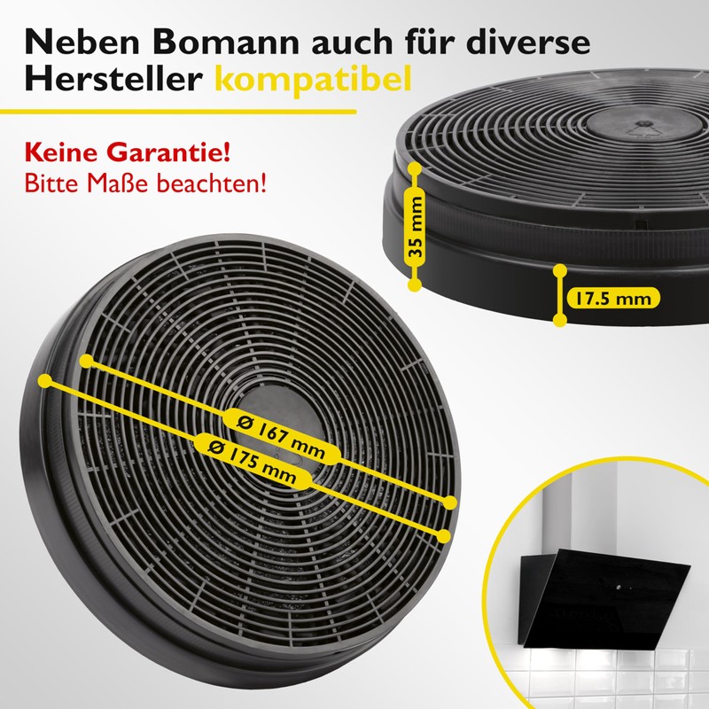 Bomann 256100 KF 561 for Showers 612/620/621 Carbon Filter Set