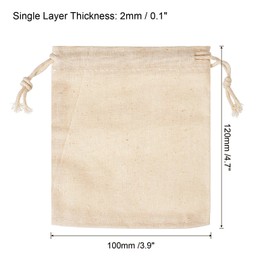 PATIKIL 5"x4" Coin Sacks Bag, 6 Pack Bank Coin Deposit Change Transit Bags Canvas Money Bag with Drawstring Gift Bag Style 2, Beige