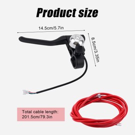 Brake Handle Lever with Brake Cable & Bell, Electric Scooter Replacement Parts Compatible with Gotrax GXL V2/Apex Pro XL/Rival/XR Elite/XR Ultra