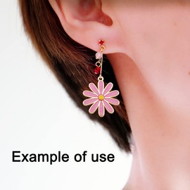 Julie Wang Pack of 20 Zinc Alloy Mixed Colour Enamel Flower Charms Chrysanthemum Design Pendant for Necklace Earrings Key Chain Jewellery Making, Metal