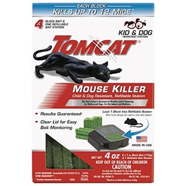 Tomcat 371710 Mouse Killer Refillable Station for Indoor/Outdoor Use - Child & Dog Resistant (1 Case of 6 Stations, with 4 Baits Each)