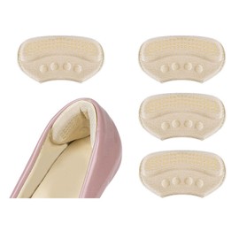 VivoFoot 4 PCs Anti-Slip Heel Grips, Heel Liners & Fillers for Loose Shoes, Heel Cushion Inserts, Heel Pads to Prevent Slipping Out, Rubbing and Blisters for Men & Women (Beige,4mm)