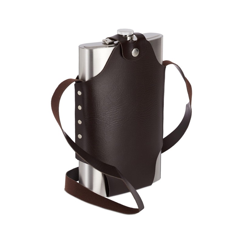 Relaxdays XXL Stainless Steel Hip Flask, High-Quality Flask for Hanging,