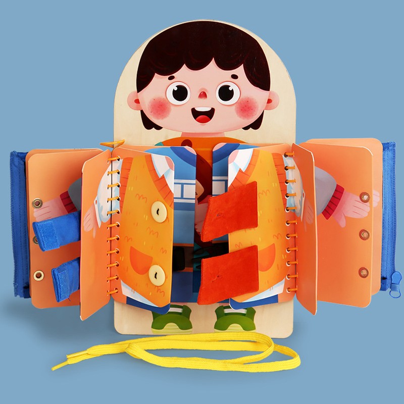 Learning to Dress Board Wooden Early Learning Basic Life Skills
