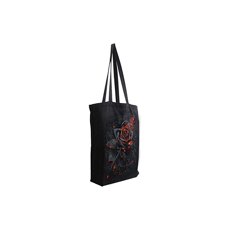 Spiral Burnt Rose Unisex Fabric Bag Black Undefined Everyday Goth,