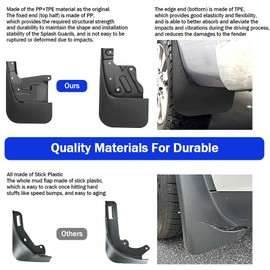 Peleus Upgraded Truck Mud Flaps for Toyota Tundra 2024 2023 2022 Aerodynamic Mud Flaps for Trucks Pickup Splash Guards Fenders for Toyota Tundra Accessories 2022-2024 Set of 4 Mud Gards Mudflaps
