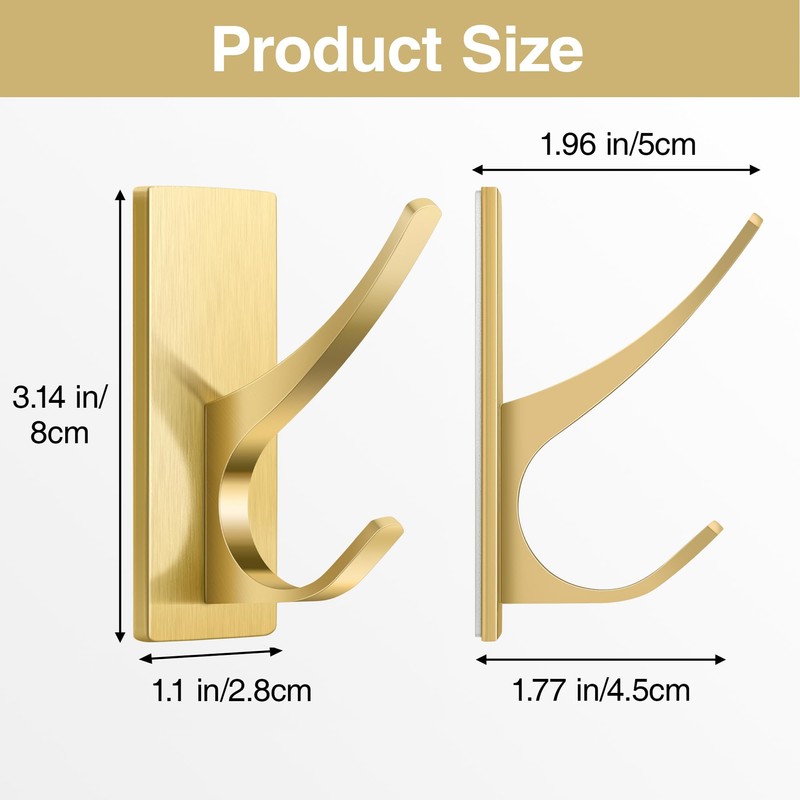 pickpiff Self Adhesive Wall Hooks for Hanging: Extra Sticky 10