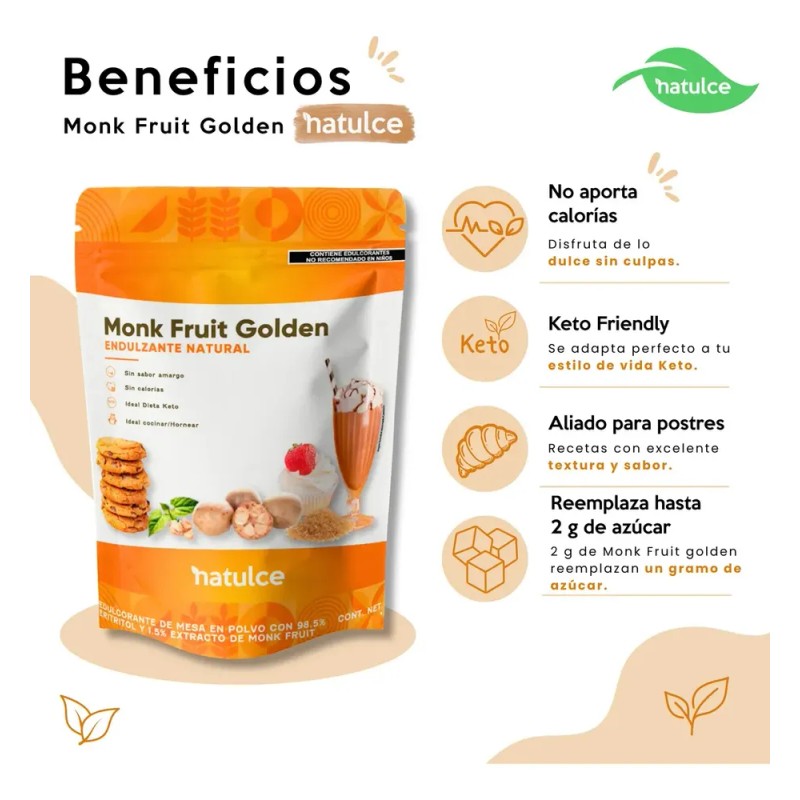 Monk Fruit Natulce 500g Endulzante Keto Fruto Del Monje 0kca