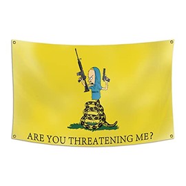 DESFLOPY Are You Threatening Me Flag 3x5Ft Banner For College Dorm Room Man Cave Frat Wall Outdoor Dec
