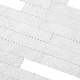 Yipscazo 20 Sheets Peel and Stick Stone Metal Tile Backsplash, Stick on Tiles for Backsplash Kitchen, Bathroom, Laundry Room, Camper, Fireplace (12'' X 12'', Jazz White)