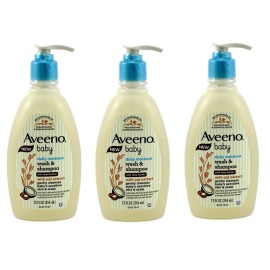 Aveeno BL Aveeno Baby Wash & Shampoo Daily Moisture 12oz Sheabutter X 3 Packs