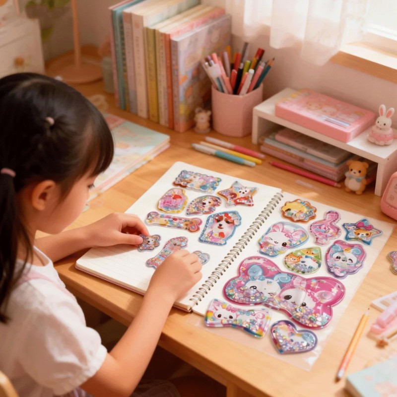 Bookwarm Water Seals, 3D Decorative Stickers for Notebooks, Exquisite Patterns,