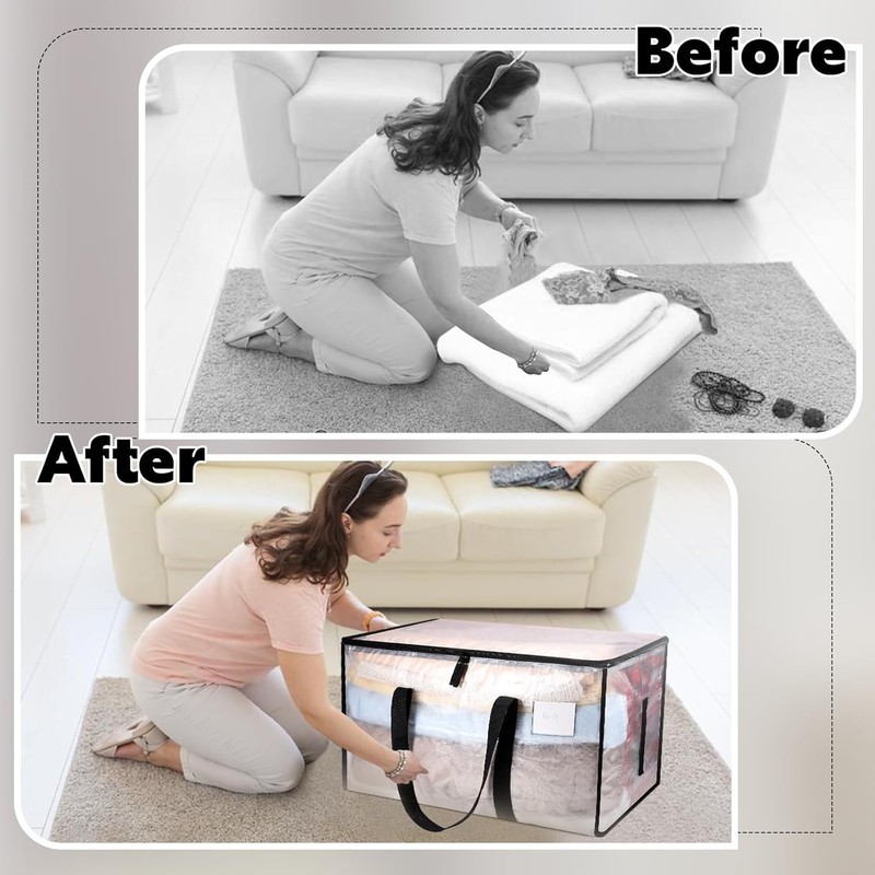 Extra Large Clothes Storage Bag, Heavy-Duty Storage Bag Organizer with