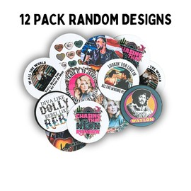 Lashicorn Famous Country Singers Freshie Cardstock Cutouts Rounds 2.5” inch | 12 pk Mixed Scented Aroma Beads Bake for Car Freshie Designs Inserts Straight Dolly Garth