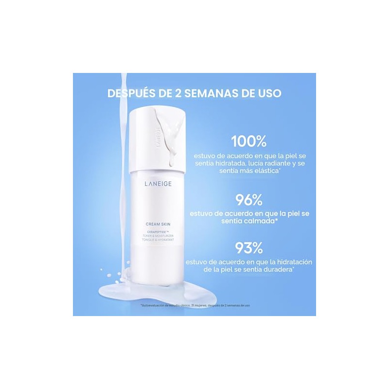 Laneige Tónico Hidratante Piel Crema Tóner Lechoso Coreano Ligero Recargable