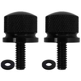 Vicue 2 Pack Black Aluminum Alloy Seat Bolt Screw Fit for Harley Davidson Sportster, Wide Glide, Street Bob, Road King, Fatbob, Streetbob, Softail and Other Model with 1/4"-20 Thread