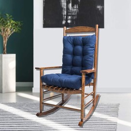 Rocking Chair Cushion Seat Cushion, Indoor Outdoor Rocker Cushions Set, Sun Lounger Chair Cushions,Lounge Chaise Cushion Outdoor Thick Padded Seat Cushion Reclining Chair Cushion (Navy)