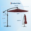 Garvee 10ft Solar Lights Offset Patio Umbrella, Cantilever Umbrella with