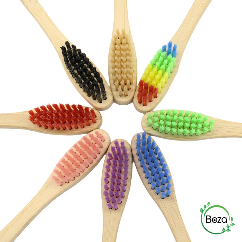 Cepillo De Dientes Bambu Biodegradable Ecologico Adulto Color Morado