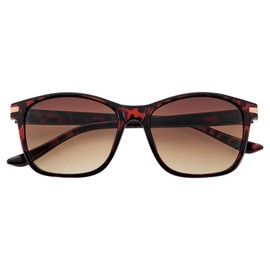 meigan 7390-02 Wellington UV401 Women's Sunglasses, UV Protection, Stylish, Graduated Lens, Durable, Hard Coat, Deca Sunglasses, Small Face Effect, a Brown Demi/Brown Half