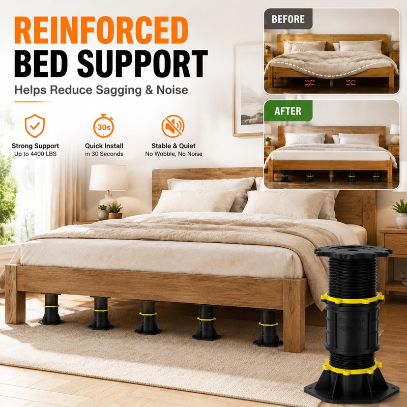 Putsea 4 Pcs Adjustable Bed Support Legs 8.5-13 Inch, 4400LBS