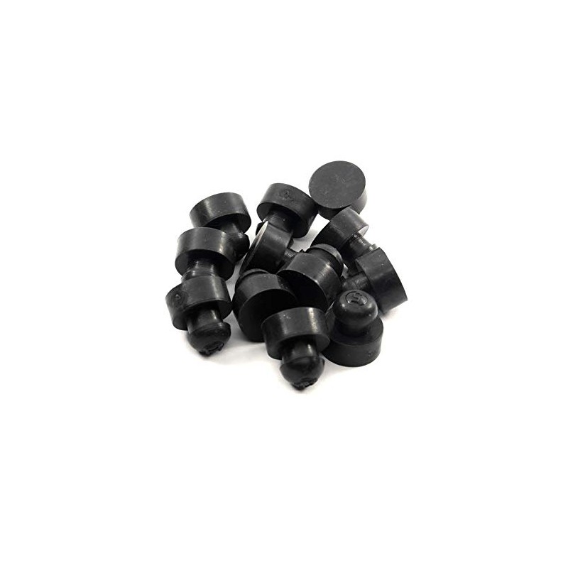 Pkg of 4 - Black Medium-Hard Flexible Plastic Push in