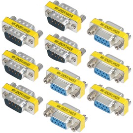 abcGoodefg 9 Pin RS-232 DB9 Male to Male Female to Female Serial Cable Gender Changer Coupler Adapter (10 Pack)