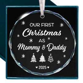 Baby First Christmas Ornament 2025 - Heartwarming Gifts for New Parents, Charming Newborn Christmas Keepsake for Baby Boy or Girl, Ideal for First Time Moms and Dads