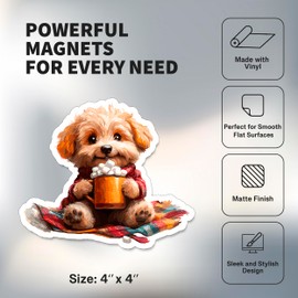 Labradoodle Magnet 4 inch 2 Pack Vinyl for Souvenir Gift Refrigerator Fridge Dishwasher ID44999