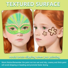 DELORIGIN 2PCS Face Painting Practice Board, Reusable Makeup Practice A4 Board Facial Paint Exercise Template Stage Festival Carnival Makeup Training Sheet for Face Painter (Red Hair)