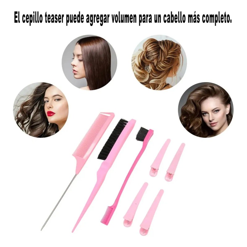 Kit 12pz Peine De Masaje De Cepillo Adecuado Cabello Rizad