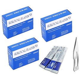 AAProTools Pack of 300 Disposable Blades 11, Size 11 Scalpel Blades for Knife Scalpel, High Carbon Steel Dermablade Blades. Individually Wrapped 11 Blade, Sterile