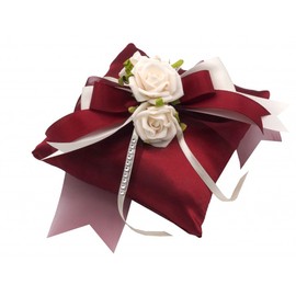 ZauberDeko Ring Cushion Rings Wedding Wedding Cushion Bordeaux Cream
