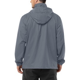 Outdoor Ventures Men's Rain Jacket Waterproof Lightweight Packable Rain Shell Raincoat with Hood for Golf Hiking Travel