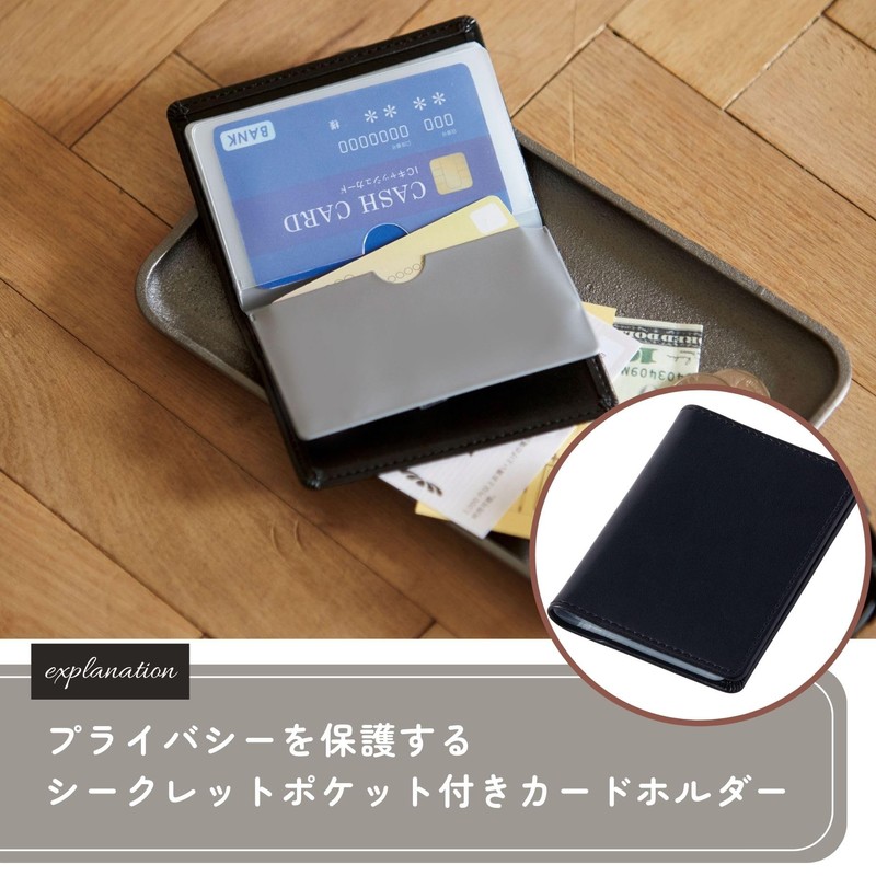 Raymay Fujii GLH1168B Gloire Card Case, 12 Pockets, Black