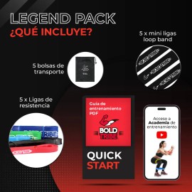 Legend Pack 5 Ligas Bandas Resistencia Crossfit Pull Ups Con 11 Bonos Video Tutoriales Ejercicio Piernas Calistenia Box
